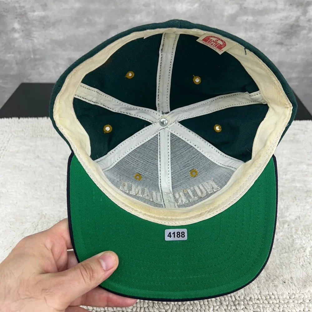 Vintage Notre Dame Fighting Irish Fitted Hat 7 1/4 Two Tone Cap NCAA Made in USA